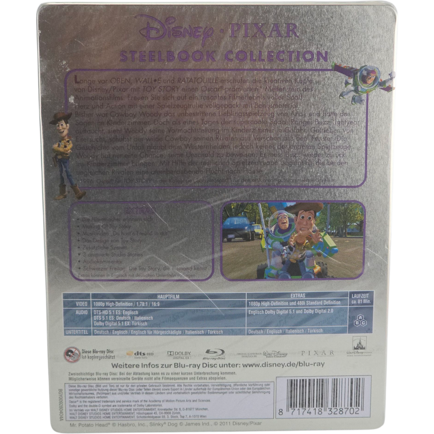 Toy Story Blu-ray SteelBook PIXAR Disney Tom Hankson Limitée 2011 Zone Libre