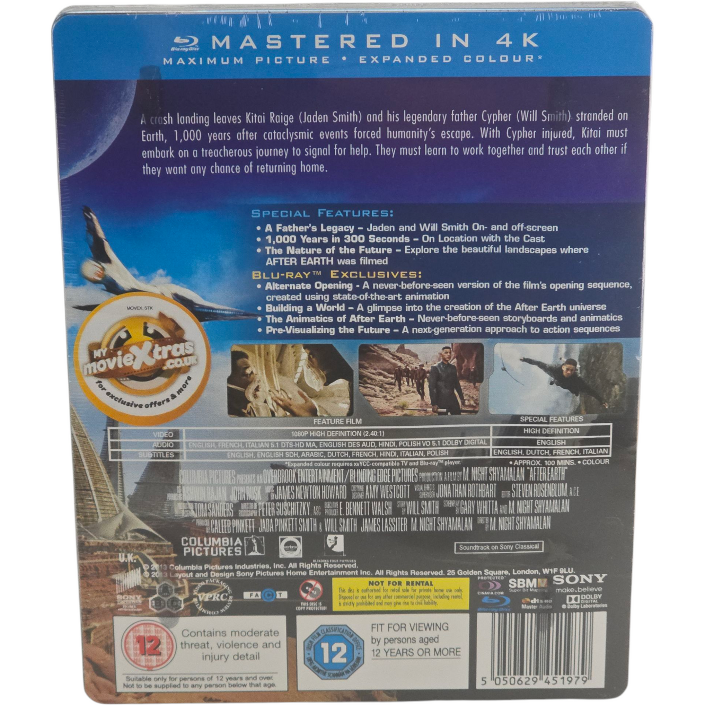 After Earth Blu-ray SteelBook Edition Limitée Jaden, Will Smith 2013 Zone Libre