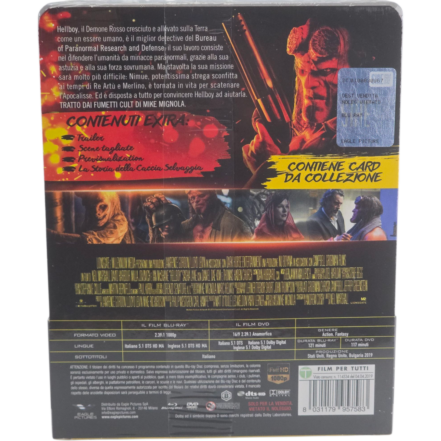 Hellboy Blu-ray Full HD+ DVD Steelbook 2019 David Harbour,Milla Jovovich Zone B