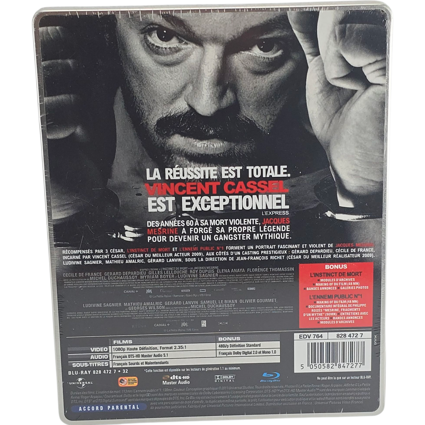Mesrine: L'Instinct de Mort / L'Ennemi Public n°1 SteelBook Blu-ray 2011 Zone B