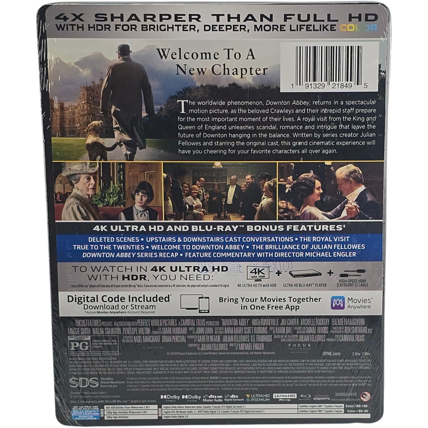 Downton Abbey 2019 4K Ultra HD + Blu-ray + Digital HD Steelbook 2022 Region A