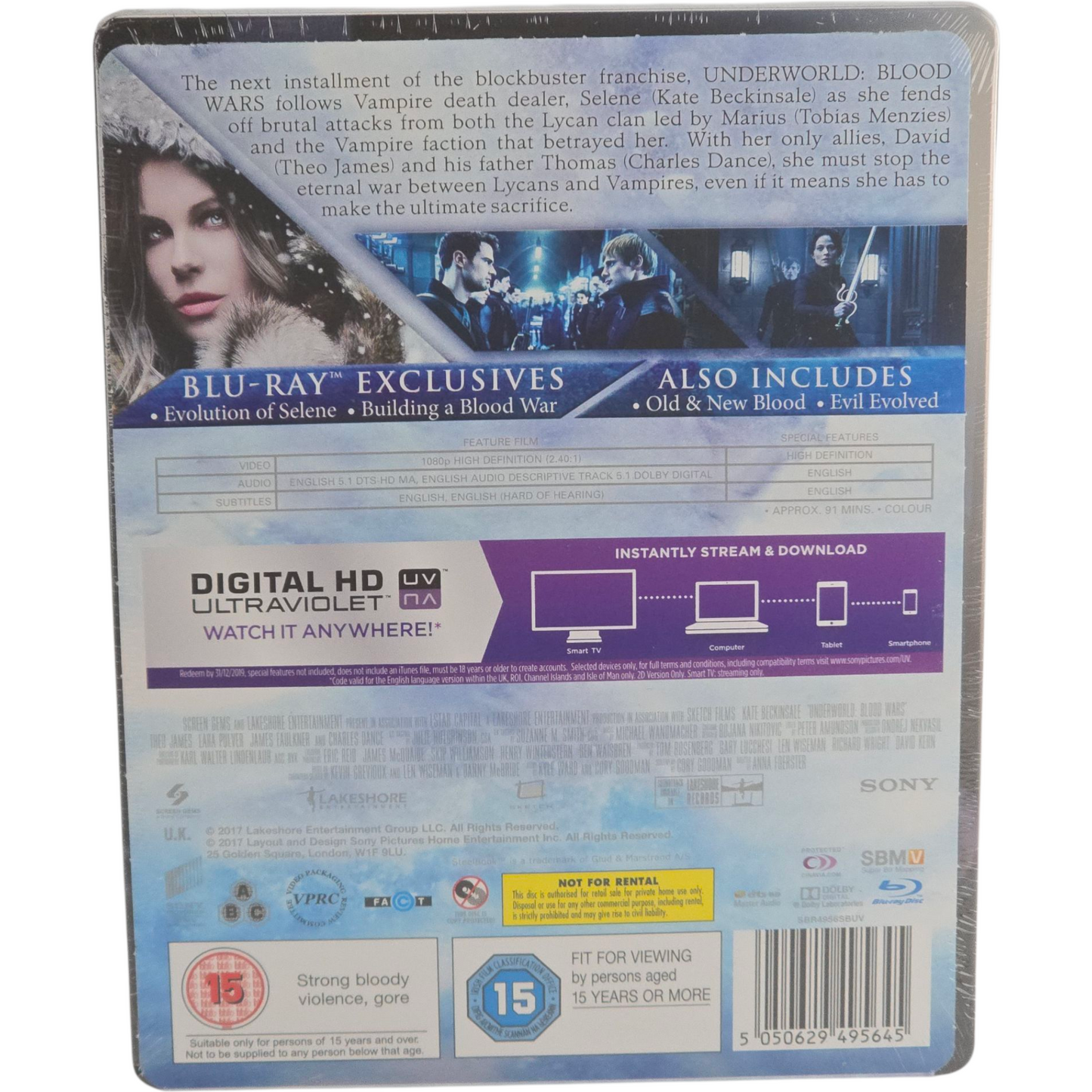 Underworld - Blood Wars Blu-Ray Steelbook Kate Beckinsale 2016 Region B