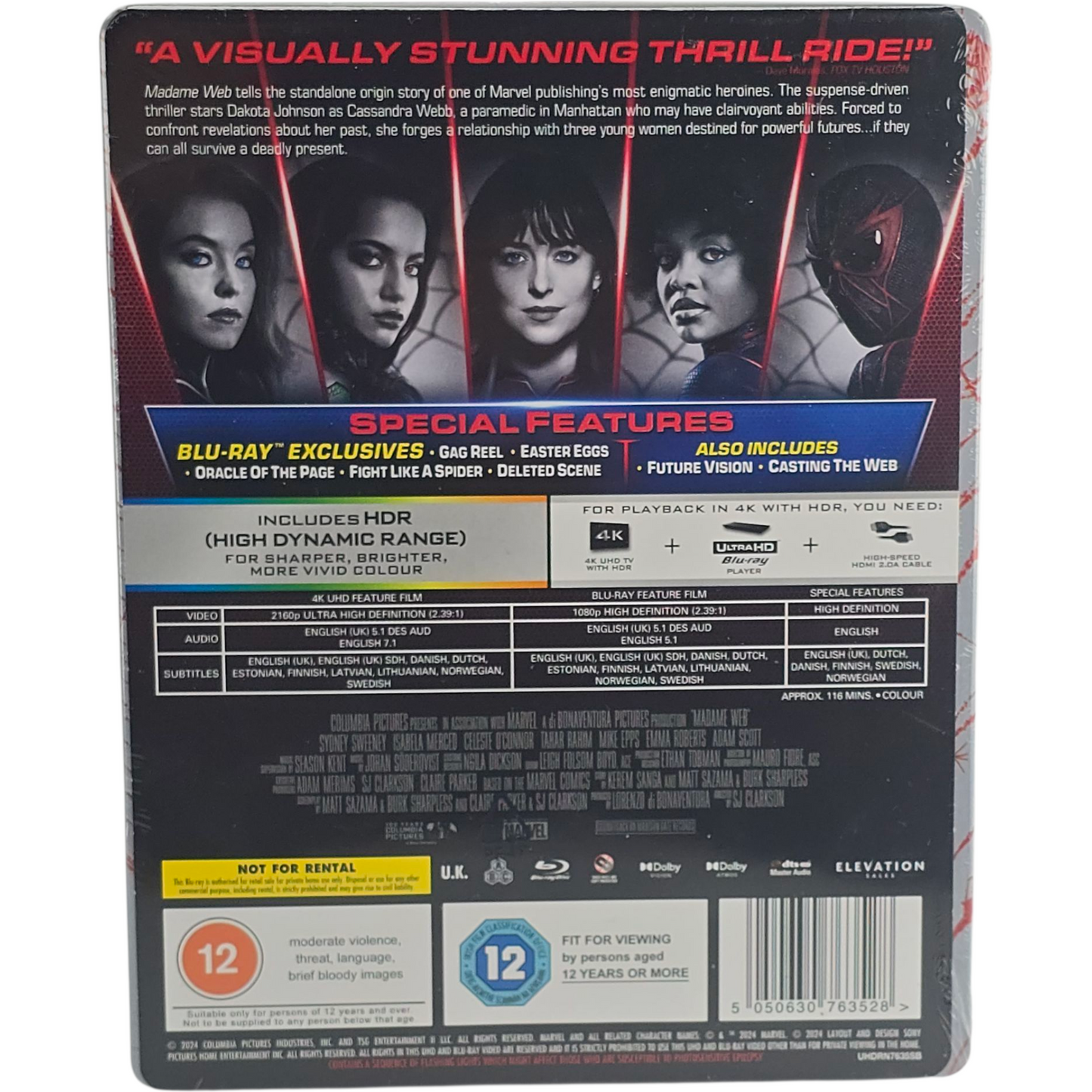 Madame Web Steelbook 4K Ultra HD + Blu-ray Dakota Johnson, Sydney Sweeney B