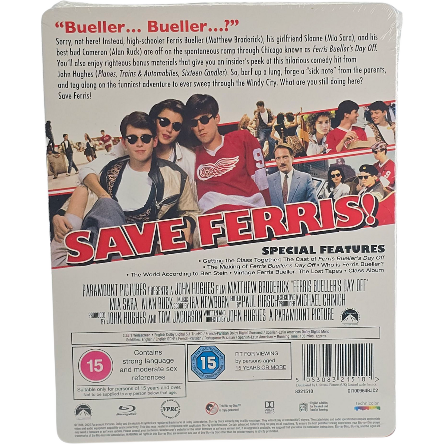 La Folle Journée de Ferris Bueller 1986 Blu-ray Steelbook Zavvi 2020 Zone Libre