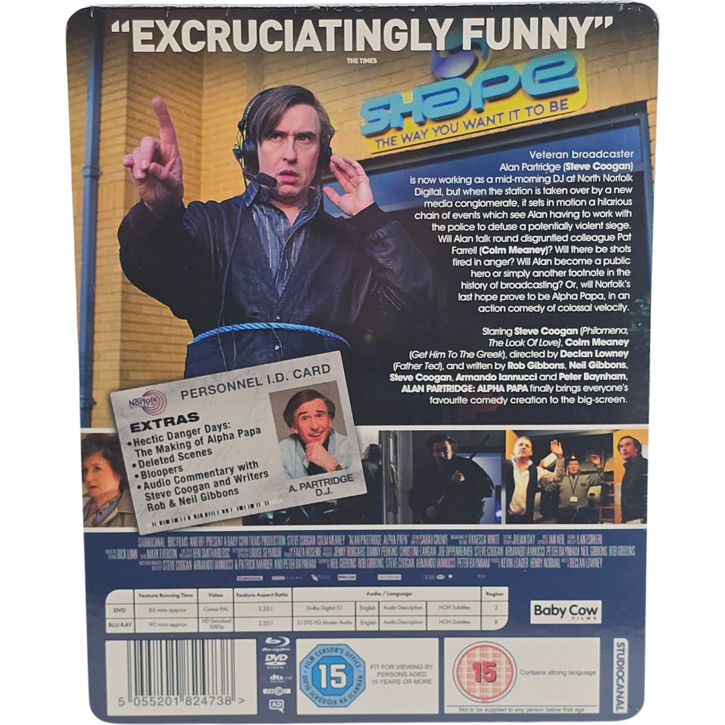 Alan Partridge: Alpha Papa Blu-ray + DVD SteelBook Zavvi éxclusif 2013 Region B