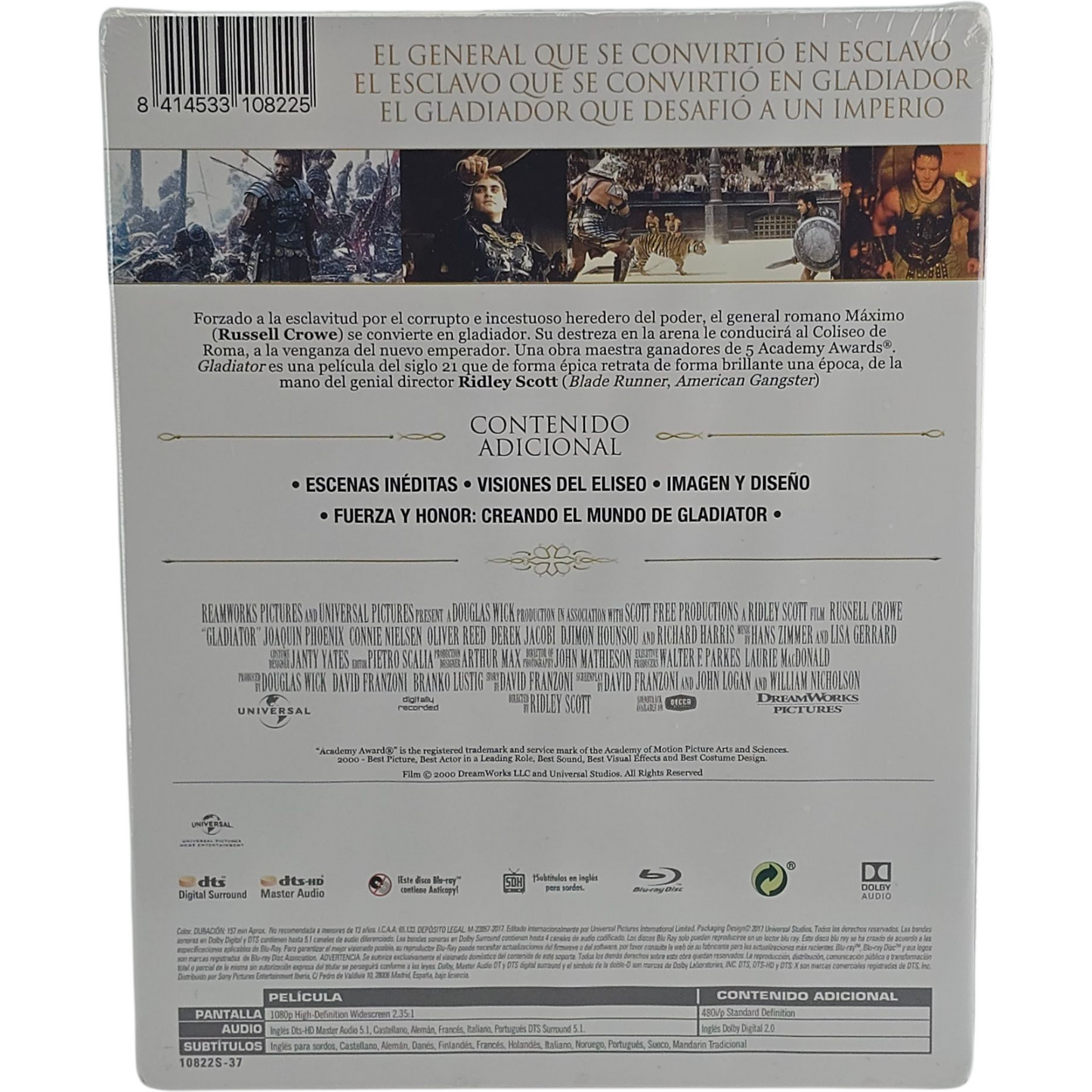 Gladiator : Ridley Scott Blu-ray SteelBook Russell Crowe Joaquin Phoenix 2017 B