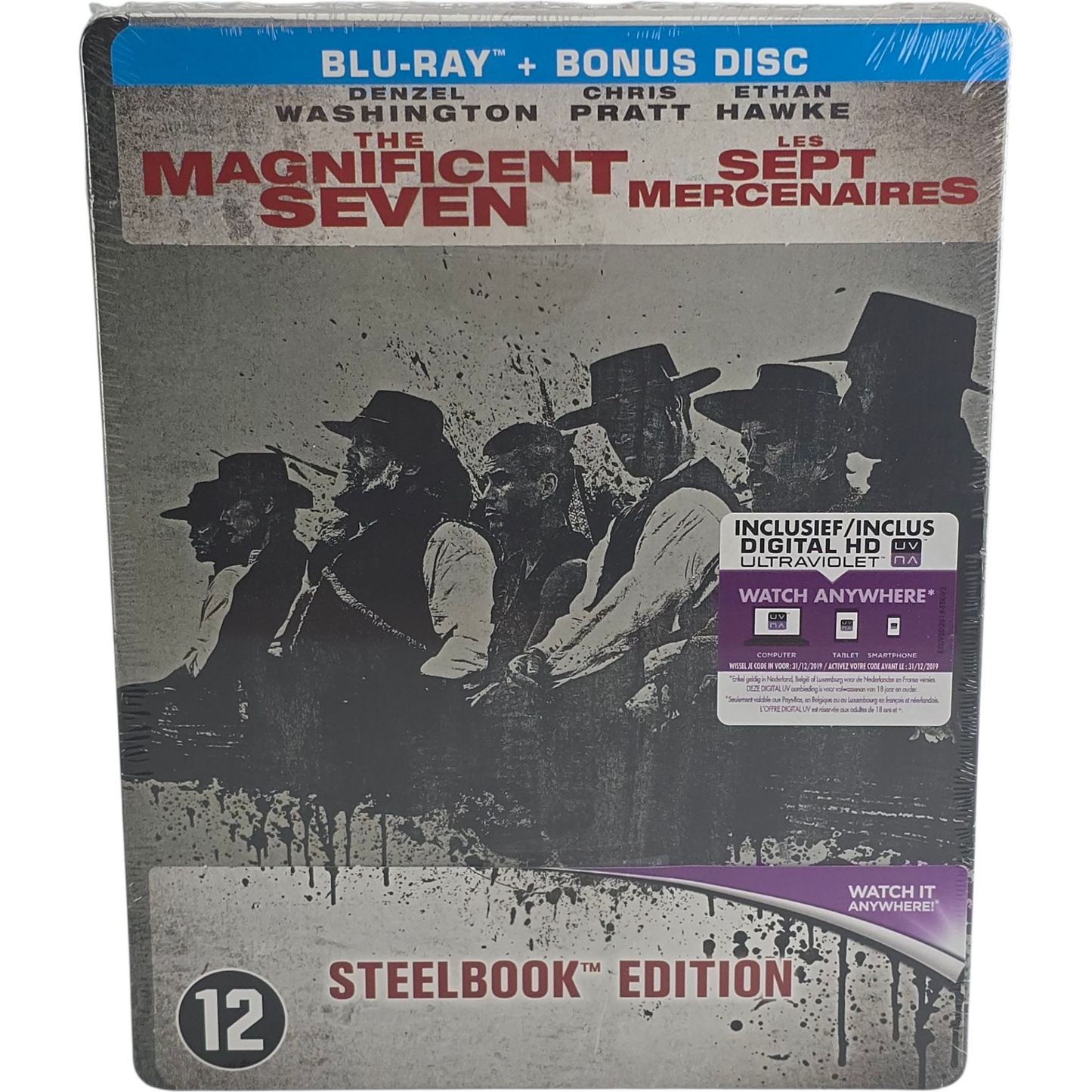 Les 7 mercenaires Blu-ray +Bonus SteelBook Denzel Washington,Chris Pratt,Zone B