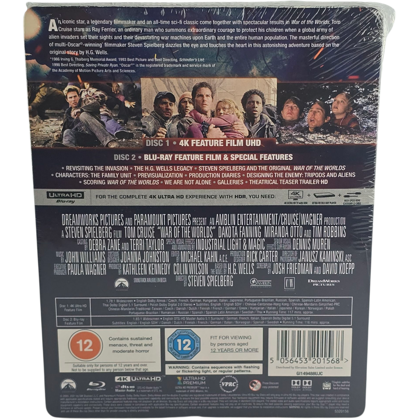 War of the Worlds Blu-ray 4K Ultra HD + Blu-ray SteelBook Zavvi Spielberg B