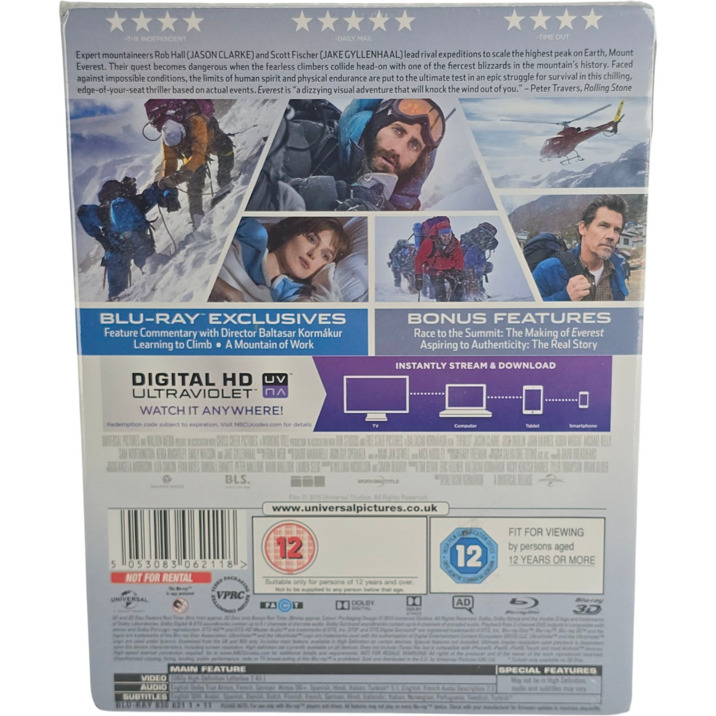 Everest SteelBook Blu-ray 3D + Blu-ray 2016 Jason Clarke, Josh Brolin Zone Libre