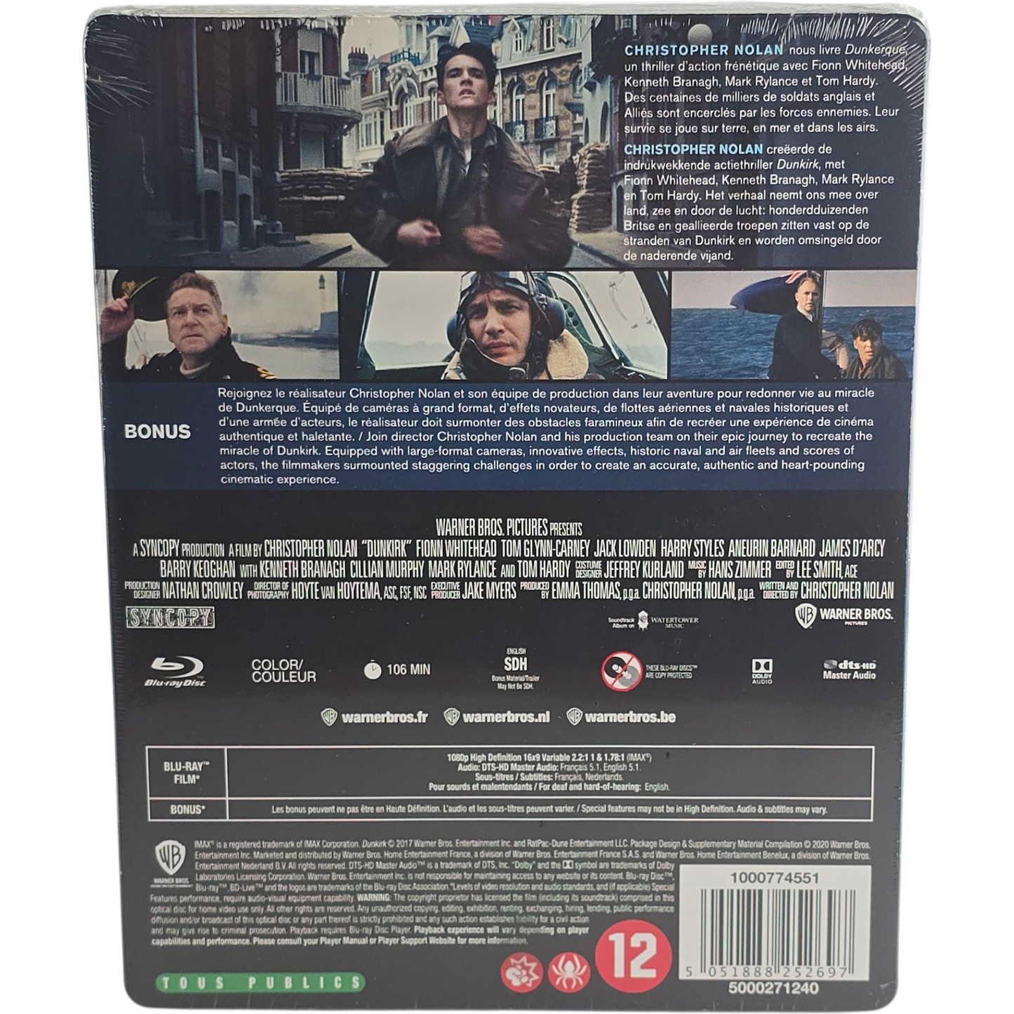 Dunkirk Dunkerque 2017 Christopher Nolan Blu-ray SteelBook 2020 Region B