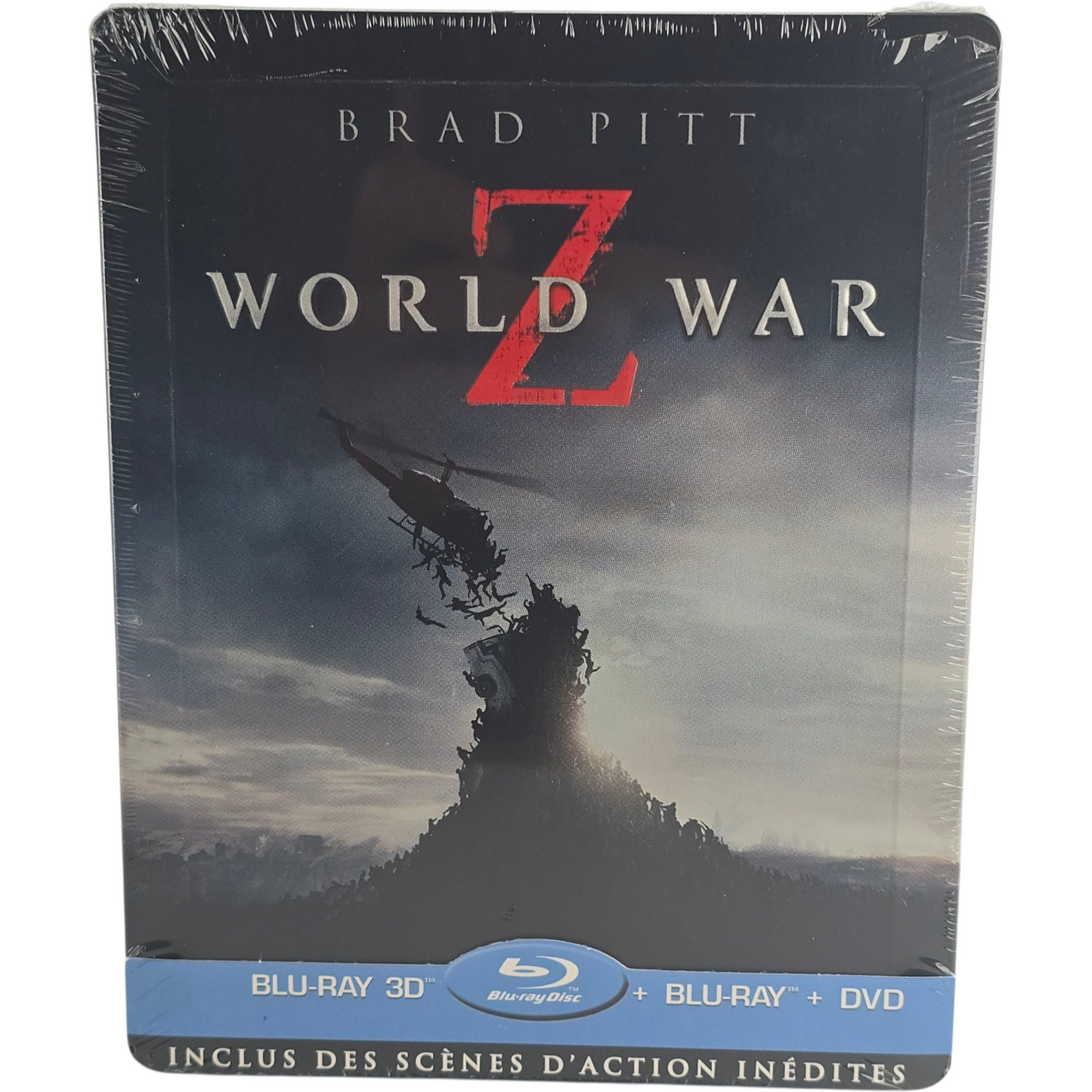 World War Z Blu-ray 3D +2D +DVD Steelbook embossé édit Limitée Brad Pitt Libre
