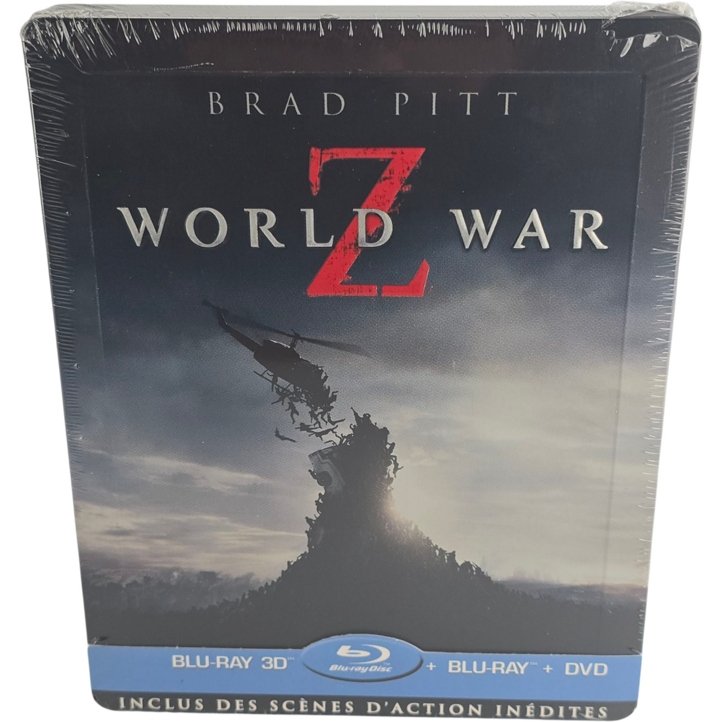 World War Z Blu-ray 3D +2D +DVD Steelbook embossé édit Limitée Brad Pitt Libre
