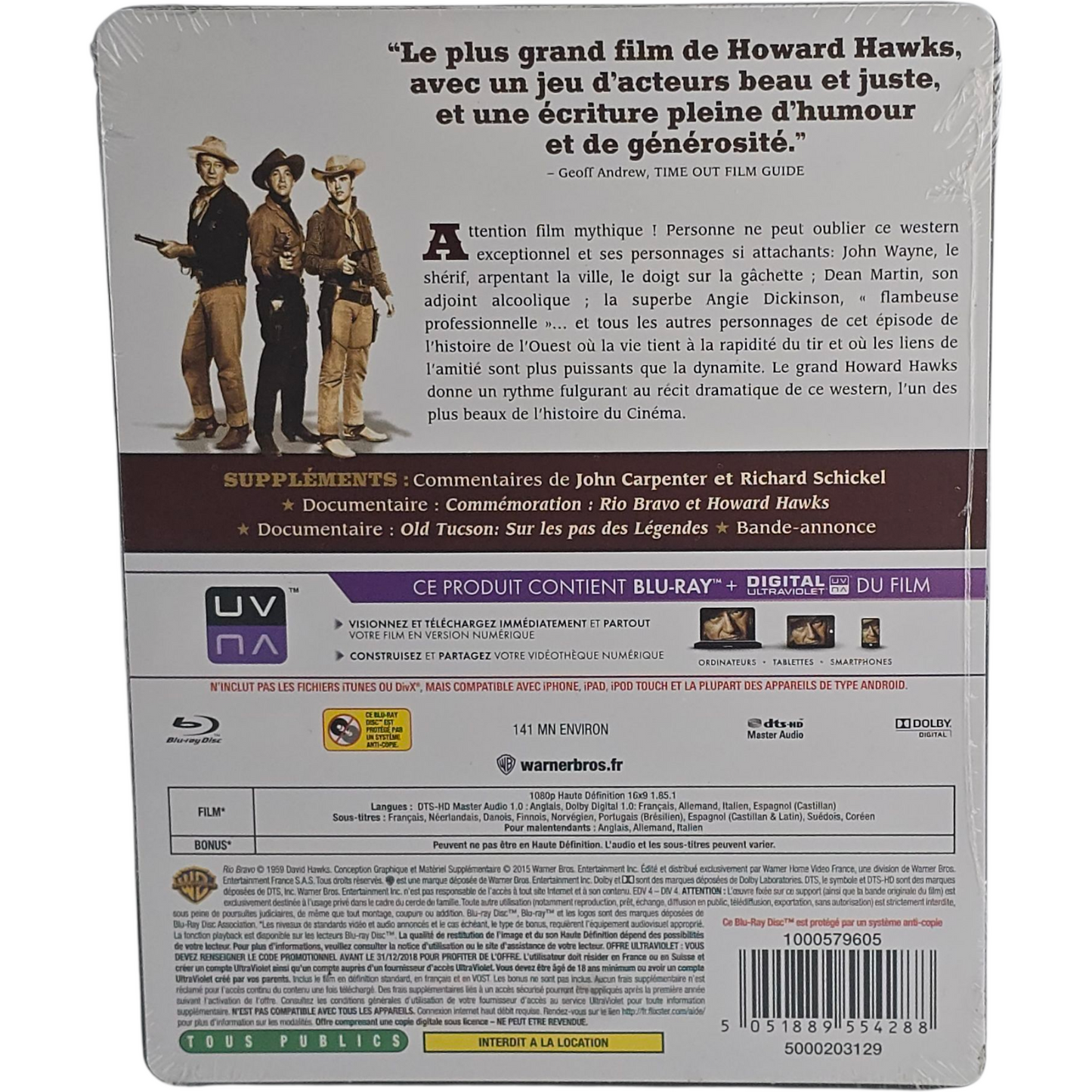 Rio Bravo 1959 Blu-ray SteelBook Débossé Édition Limitée John Wayne Region Libre