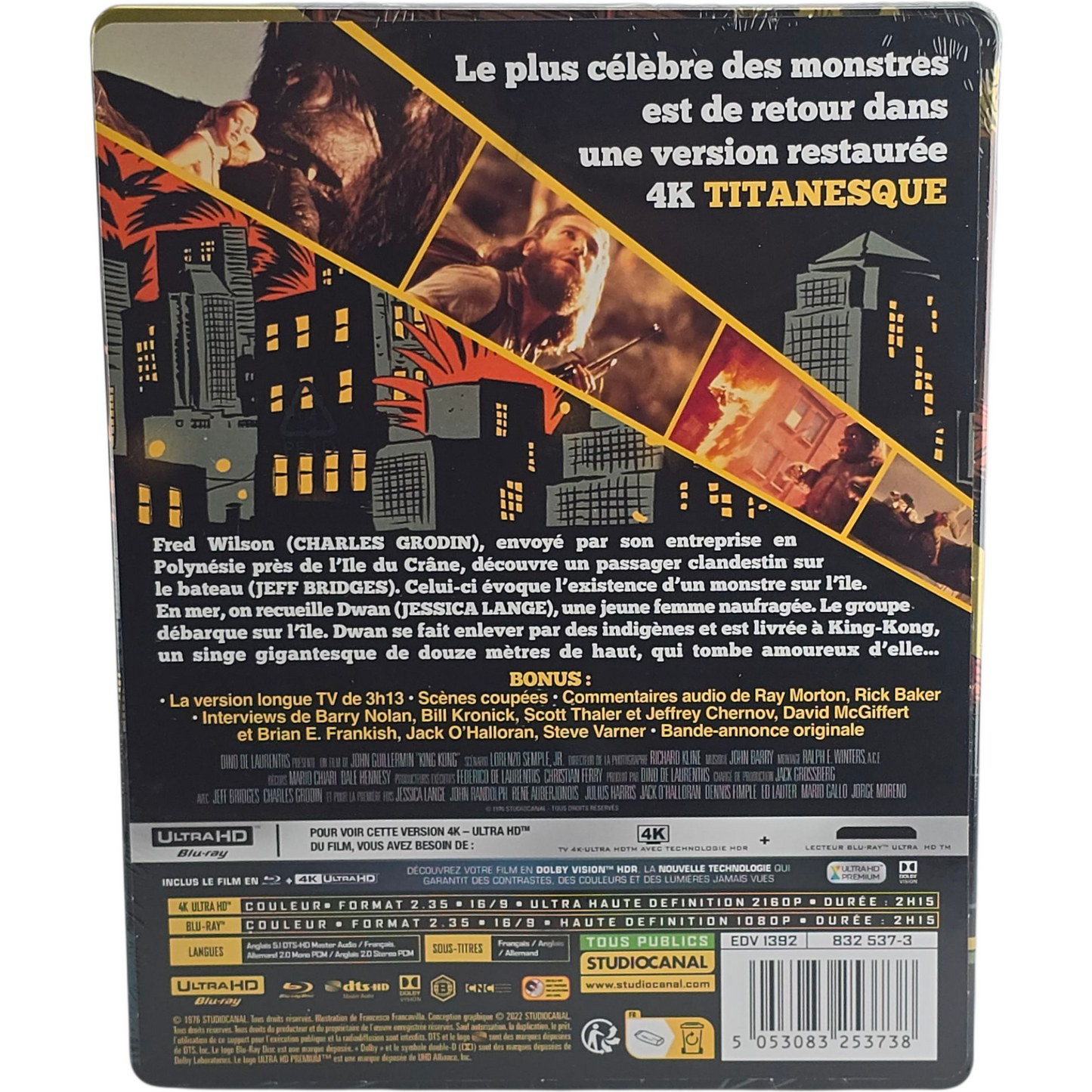 King Kong 1976 : 4K Ultra HD + Blu-ray SteelBook Jeff Bridges Region B