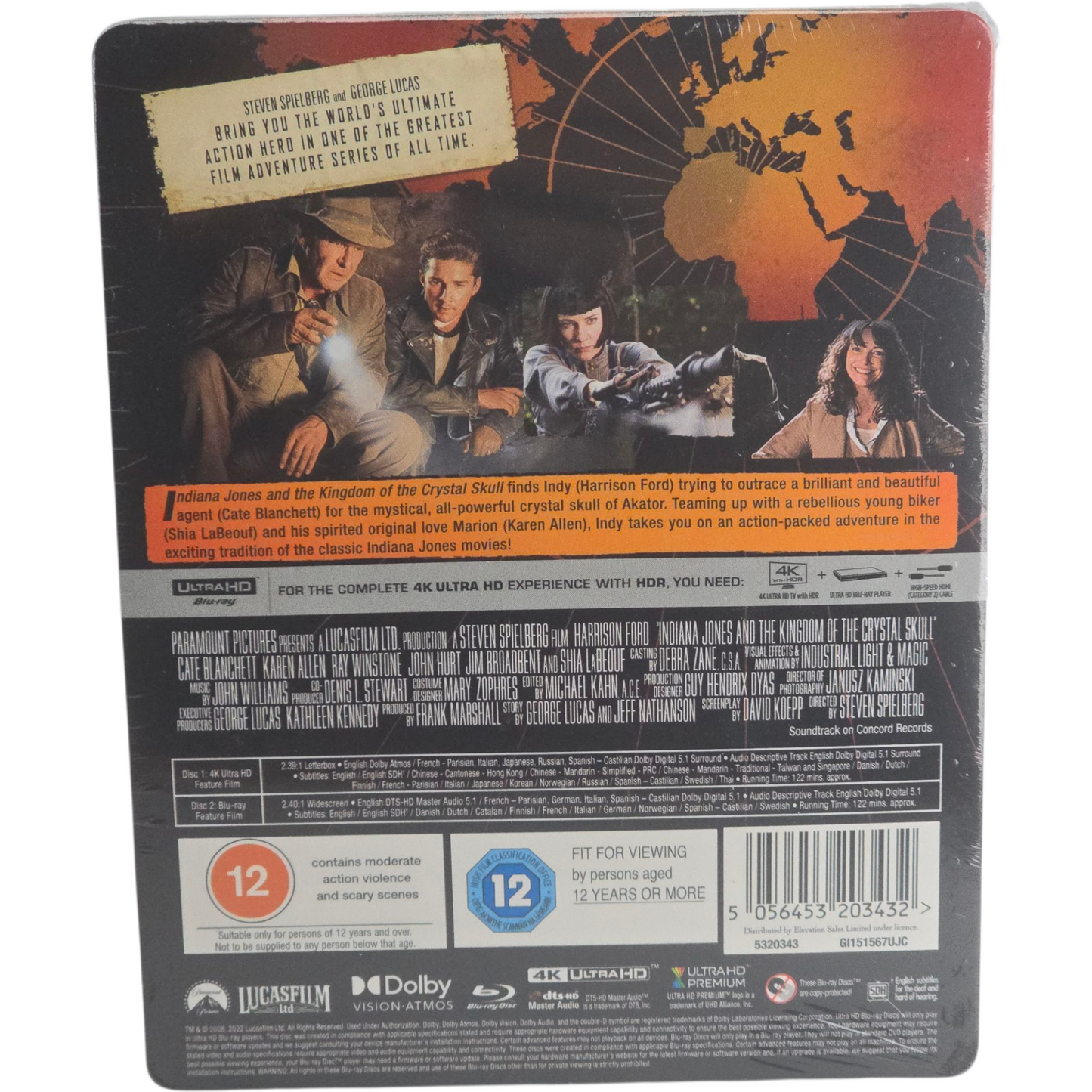 Indiana Jones & the Kingdom of the Crystal Skull SteelBook 4K Ultra HD + Blu-ray