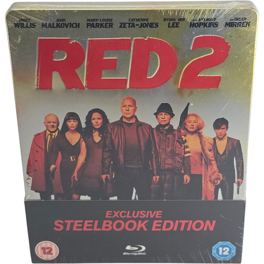 RED 2 Blu-ray Steelbook Débossé: Bruce Willis, John Malkovich Édition Zone B