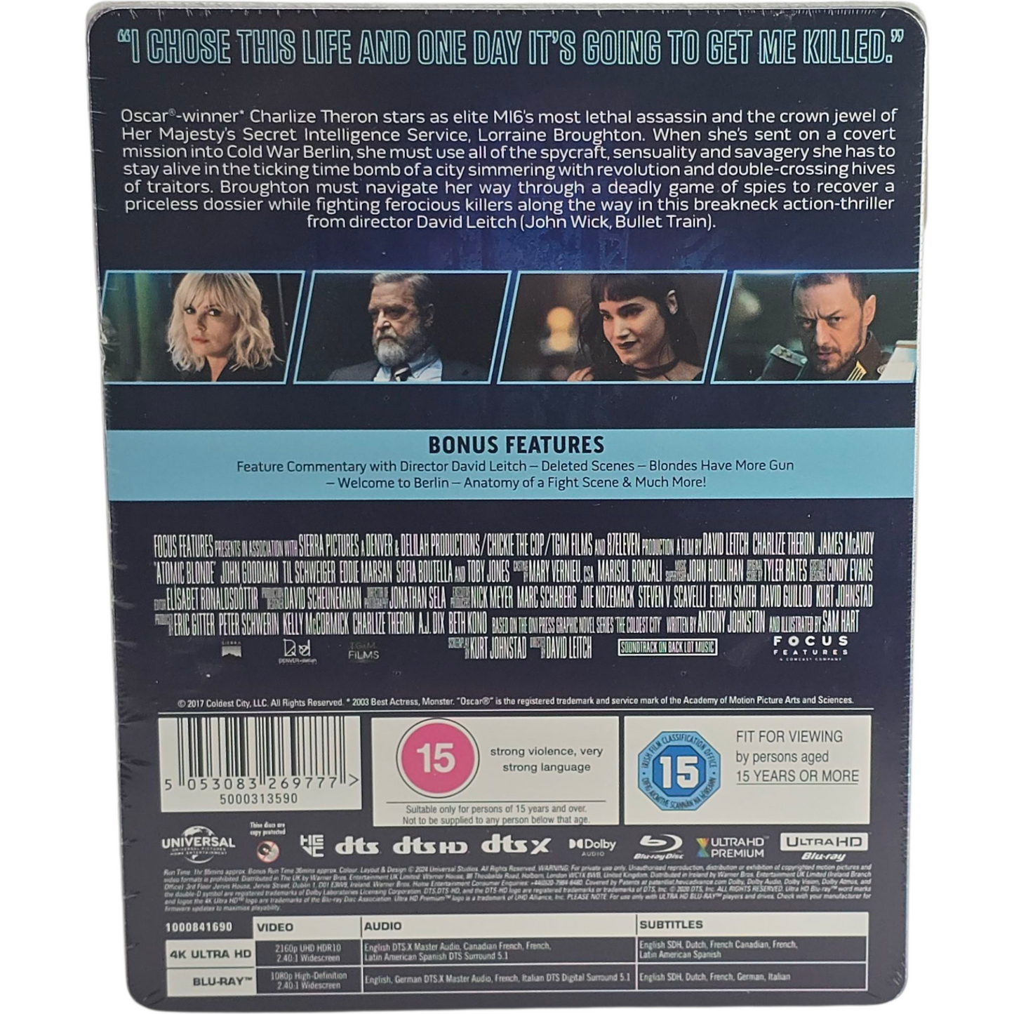 Atomic Blonde 4K Ultra HD + Blu-ray Steelbook Débossé Charlize Theron 2024 B
