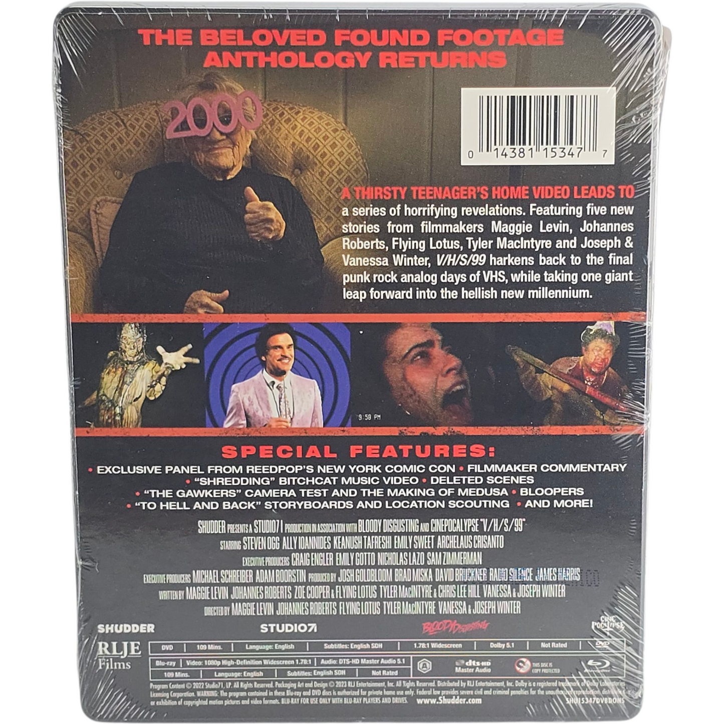 V/H/S/99 Blu-ray SteelBook Blu-ray + DVD 2023 Flying Lotus Zone A