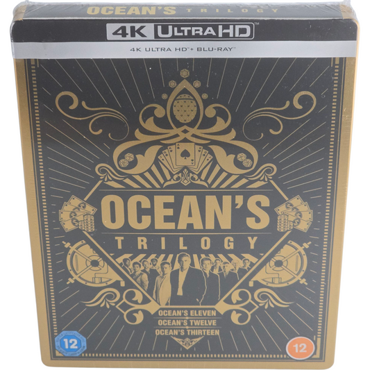 Ocean's 11-12 -13 La trilogie SteelBook 4K Ultra HD + Blu-ray Limitée Zavvi  B