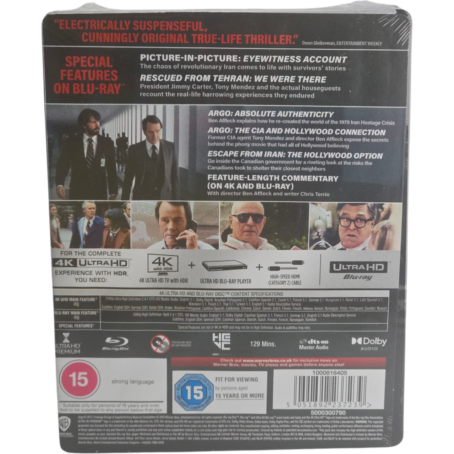 Argo SteelBook 4K Ultra HD + Blu-ray Zavvi Exclusif Ben Affleck limité Libre