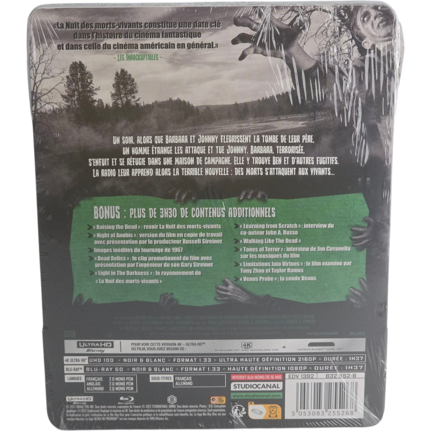 La Nuit des Morts Vivants SteelBook Édition Collector 4 K Ultra HD + Blu-ray B