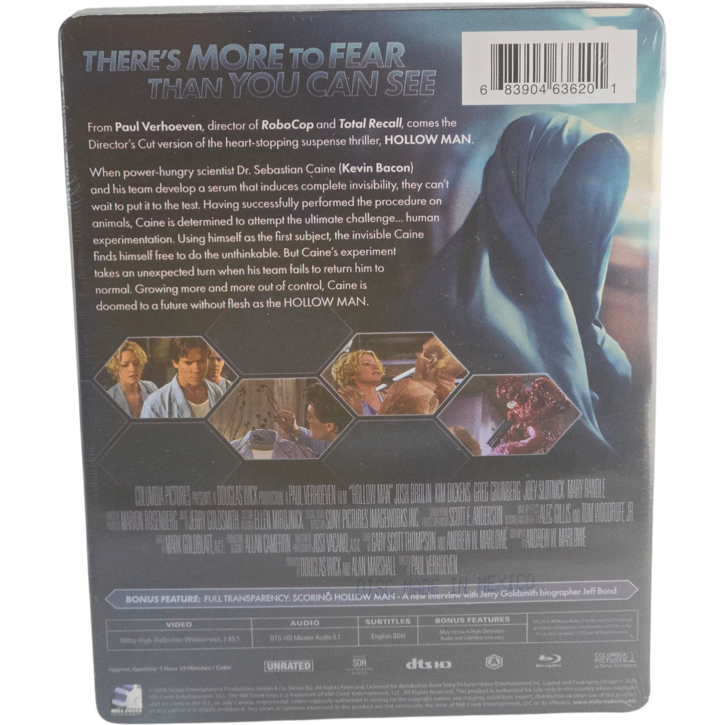 Hollow Man Blu-ray Steelbook Director's Cut 2000 Kevin Bacon Zone Libre