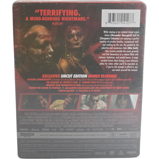 Infinity Pool Uncut SteelBook 4K UHD US VOSTFR Mia Goth Alexander Skarsgård