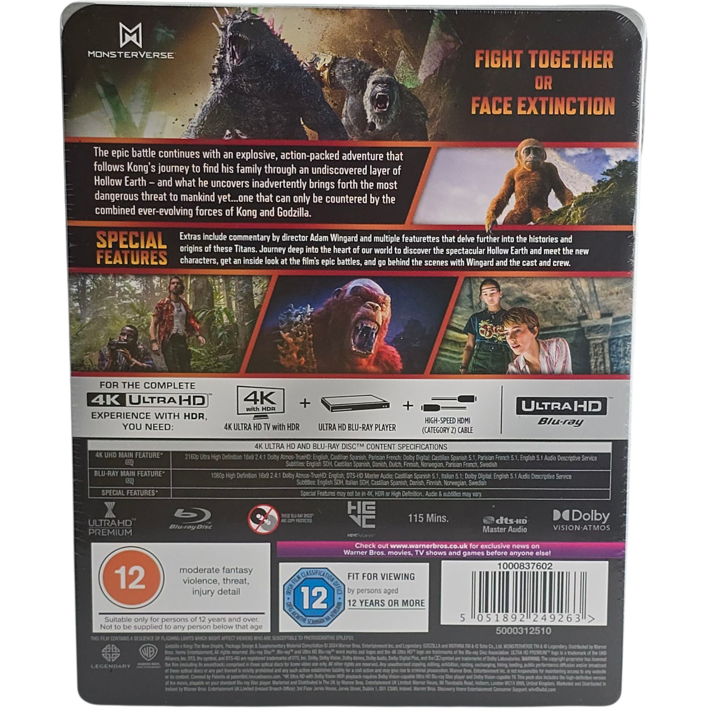 Godzilla x Kong: The New Empire 4K Ultra HD +Blu-ray SteelBook Region Libre
