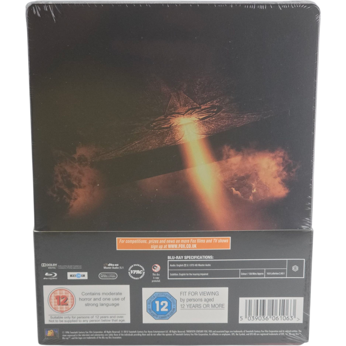 Independence Day : Will Smith Blu-ray SteelBook Zavvi limitée 2013 Region B