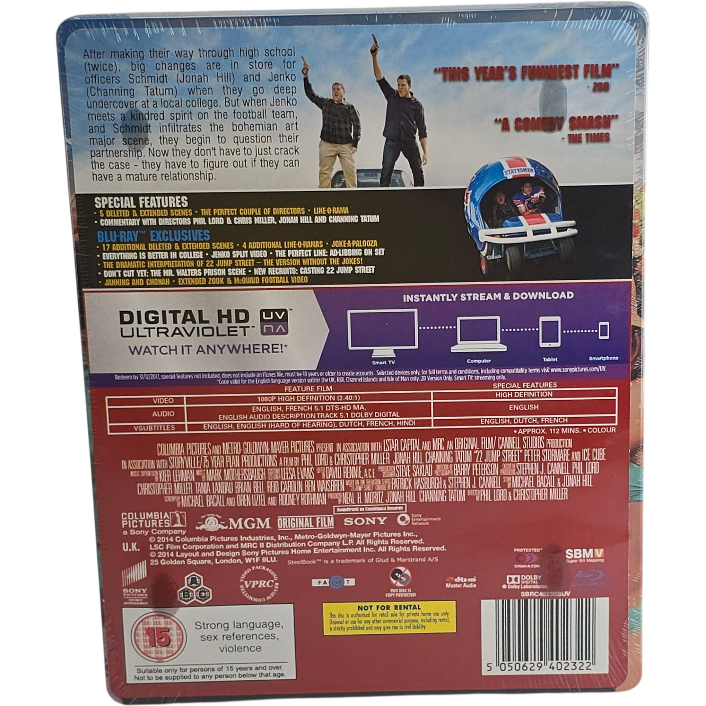22 Jump Street Blu-ray SteelBook Zavvi édit 4000 Ex Jonah Hil 2014 Zone Libre