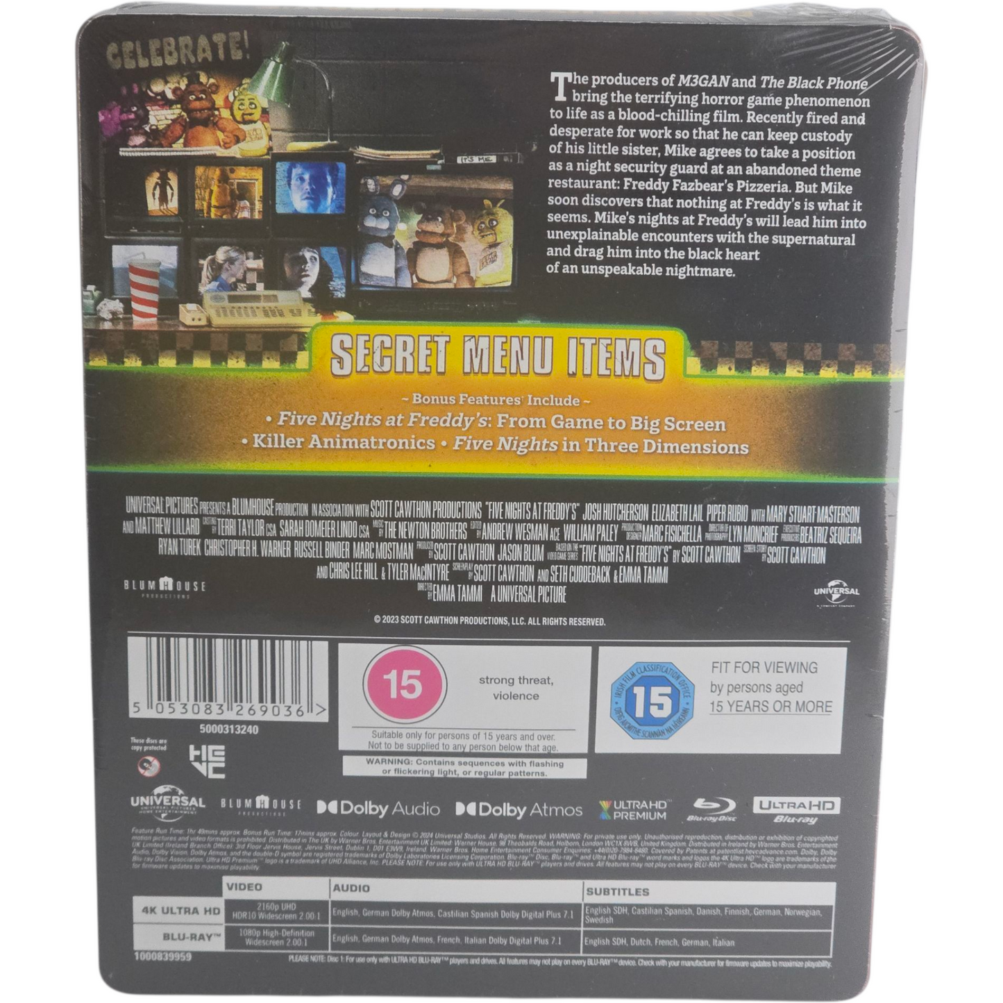 Five Nights at Freddy's 4K Ultra HD+Blu-ray Steelbook Édition limitée Zone B