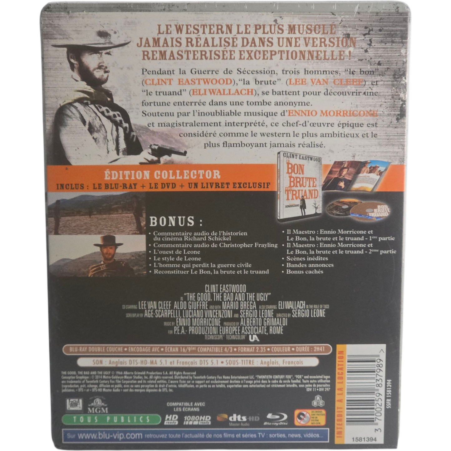 Le bon,la brute et le truand Blu-ray + DVD SteelBook 2014 Sergio Leon Zone Libre