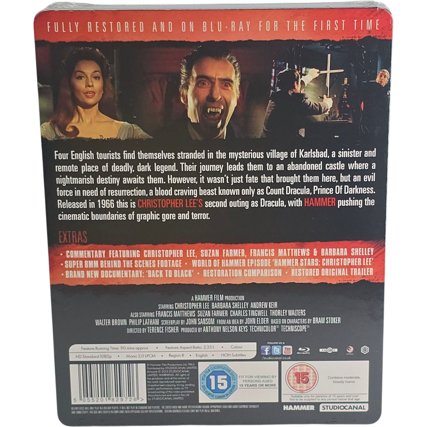 Dracula Prince des Ténèbres Blu-ray SteelBook limitée 2000 ex Zavvi 2015 Zone B