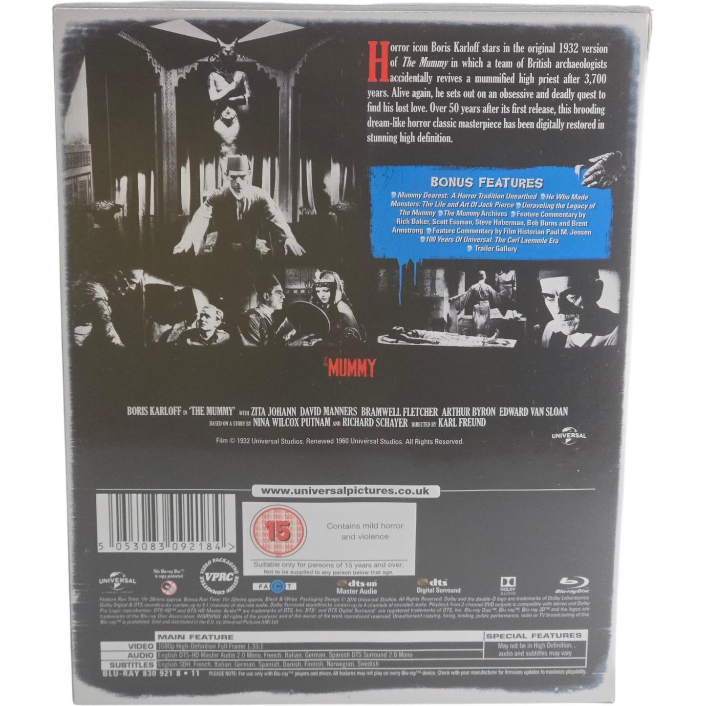 La Momie Boris Karloff Blu-ray SteelBook Karl Freund Zavvi 2016 Region Libre