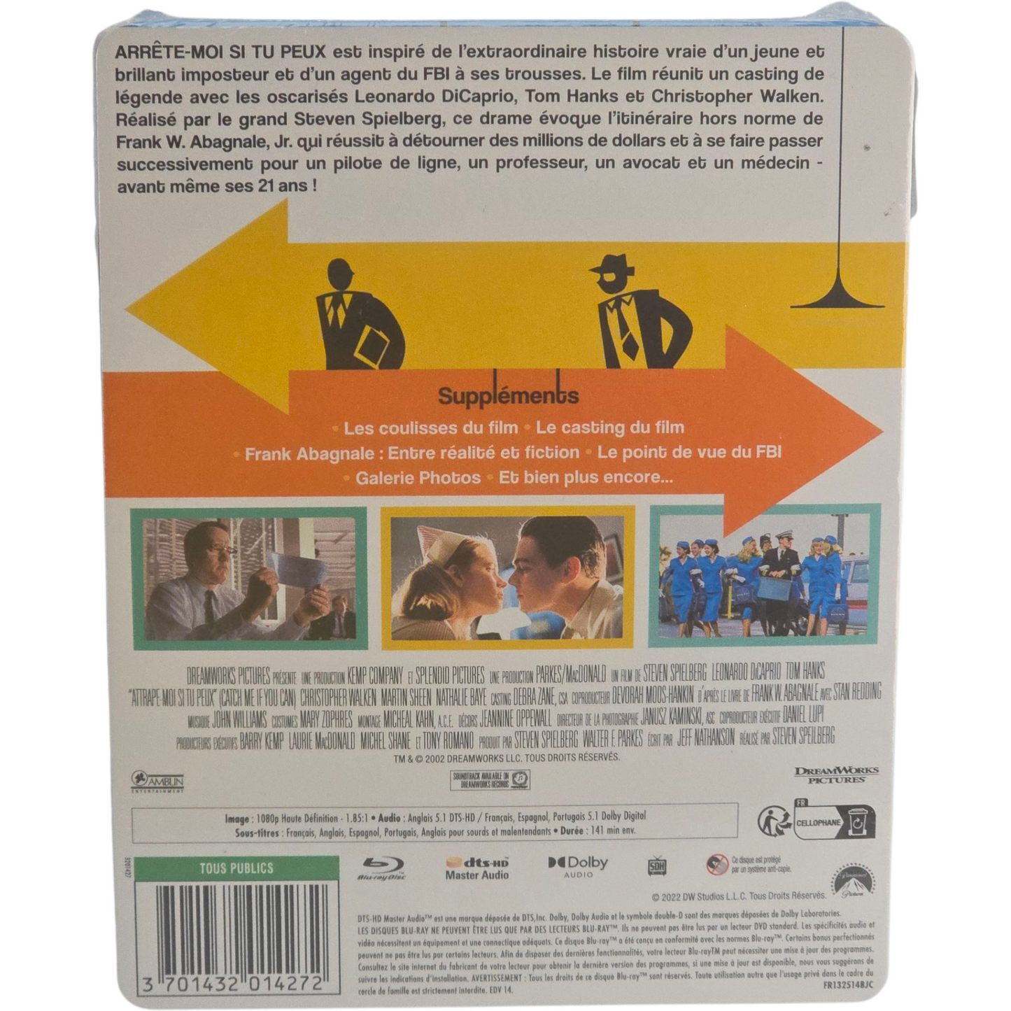 Arrête-moi si tu peux Blu-ray Steelbook Leonardo DiCaprio Limitée 2022 Zone 2