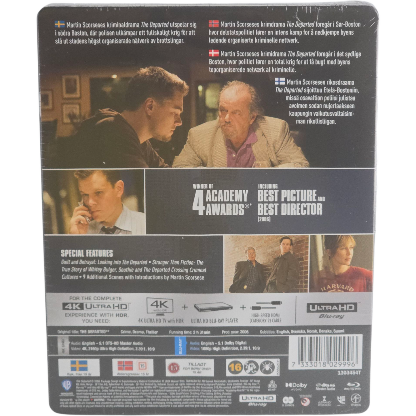 The Departed 4K Ultra HD +Blu-ray Steelbook Leonardo DiCaprio,Matt Damon Zone B