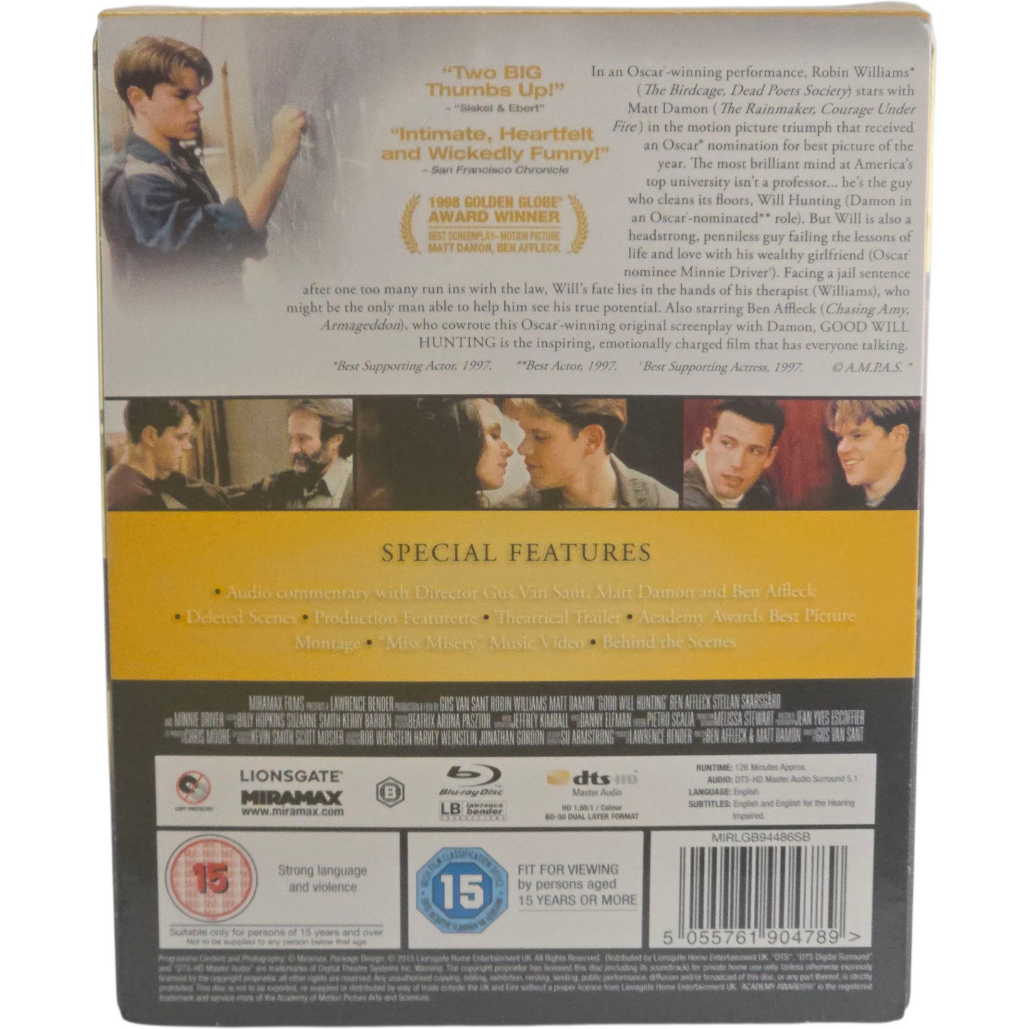 Good Will Hunting Blu-ray SteelBook Zavvi 2000 Ex Robin Williams ,Matt Damon B