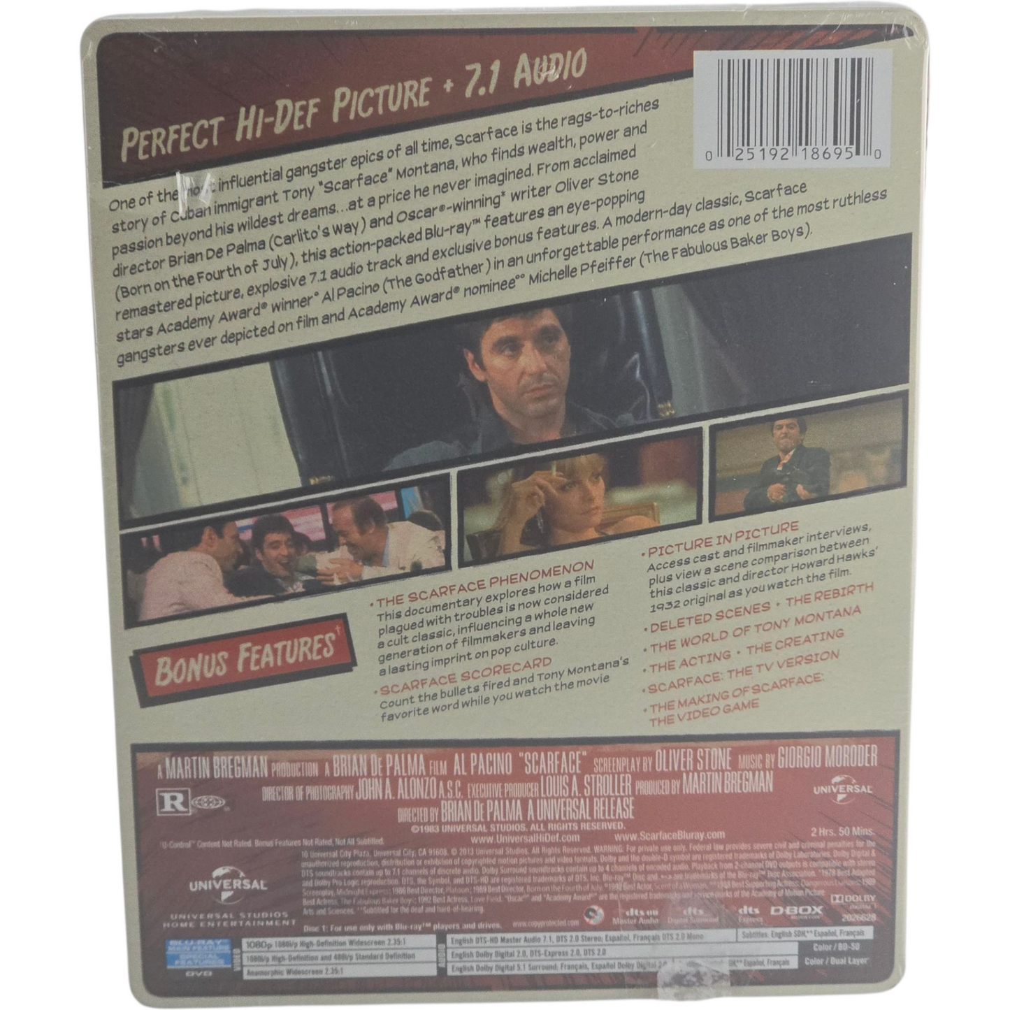 Scarface 1983 SteelBook Blu-ray + DVD + Digital HD Édition limitée 2013 Libre
