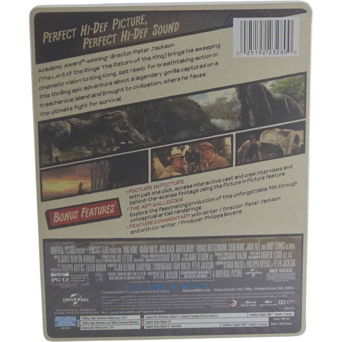 King Kong Blu-ray + DVD Steelbook Comic Book édition limitée 2014 Région Libre