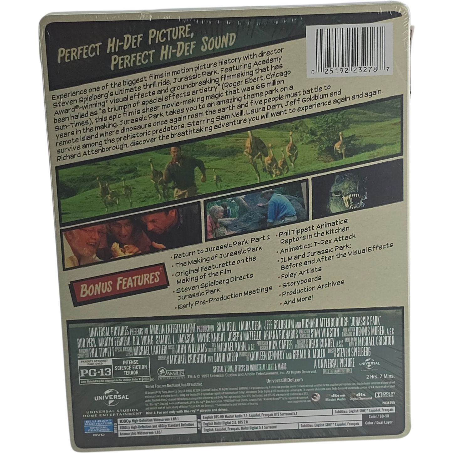 Jurassic Park 1993 SteelBook Blu-ray + DVD Limitée Steven Spielberg 2013 Libre