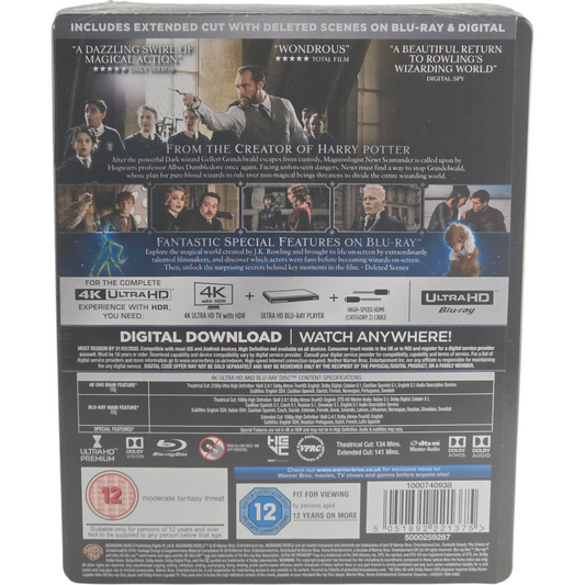 Les Animaux fantastiques : Les Crimes de Grindelwald (2018) - SteelBook 4K Ultra HD + Blu-ray - Zone libre - vue 3
