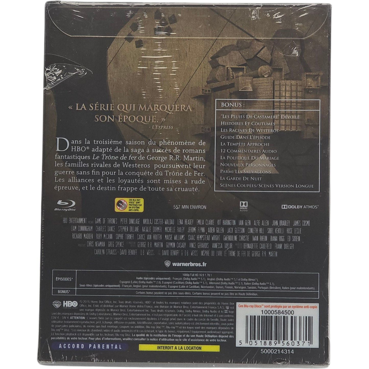 Game of Thrones : Le Trône de Fer - Saison 3 collector Steelbook + Magne Zone B