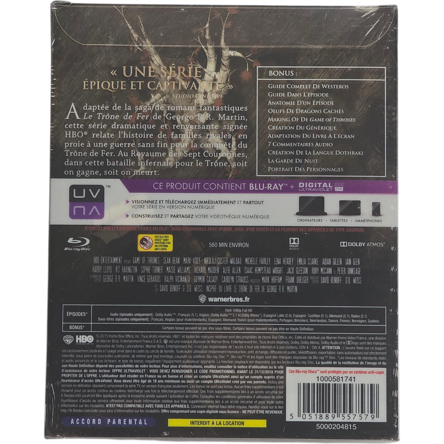 Game of Thrones : Le Trône de Fer - Saison 1 collector Steelbook + Magne Zone B