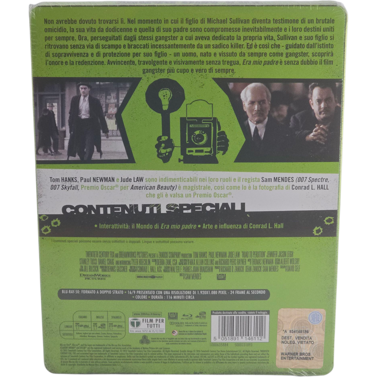 Road to Perdition Blu-ray Steelbook Tom Hanks, Paul Newman, Jude Law Zone B