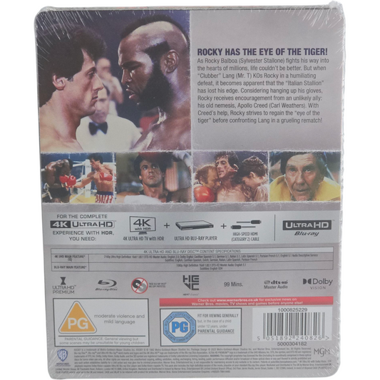 Rocky III : L’Œil du tigre - SteelBook 4K + Blu-ray édition limitée import UK