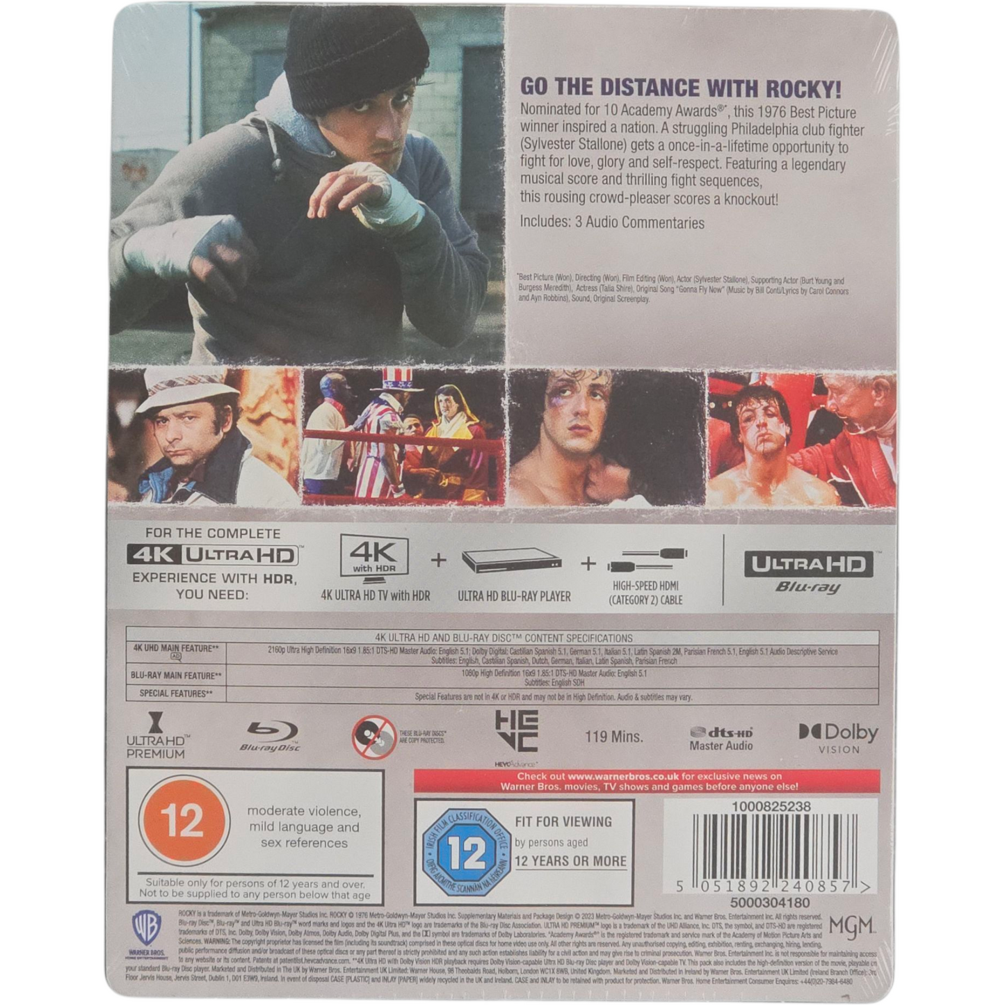 Rocky SteelBook 4K Ultra HD + Blu-ray exclusif Zavvi Stallone Zone B