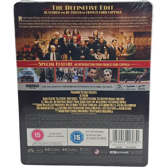 Le Parrain, épilogue : La Mort de Michael Corleone (1990) – SteelBook 4K Ultra HD + Blu-ray – Zone libre + Zone B – vue 3