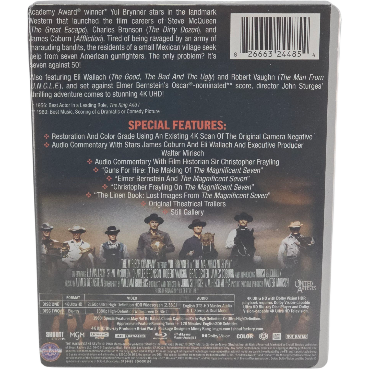The Magnificent Seven SteelBook 4K Ultra HD + Blu-ray Wallach, Steve McQueen, A