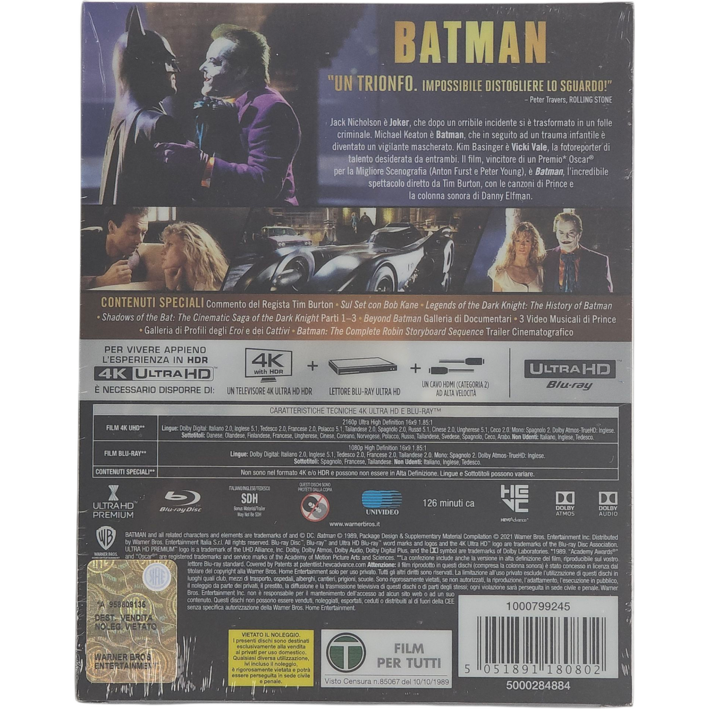 Batman 1989 4K Ultra HD Blu-ray + Blu-ray SteelBook Titans of Cult Zone B