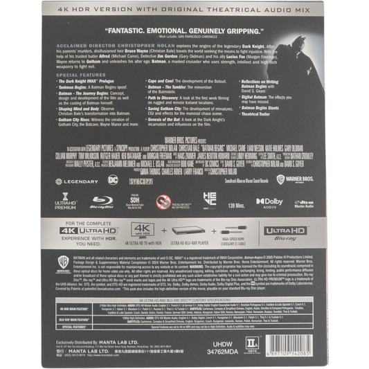 Batman Begins - SteelBook 4K Ultra HD + Blu-ray - Visuel 3